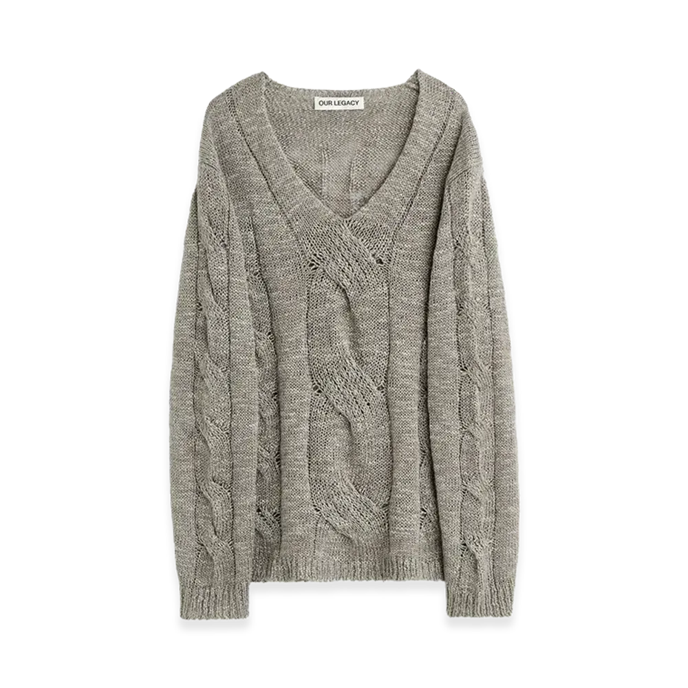 OUR LEGACY Link V-Neck "Tin Shifting Hemp Silk Cable"