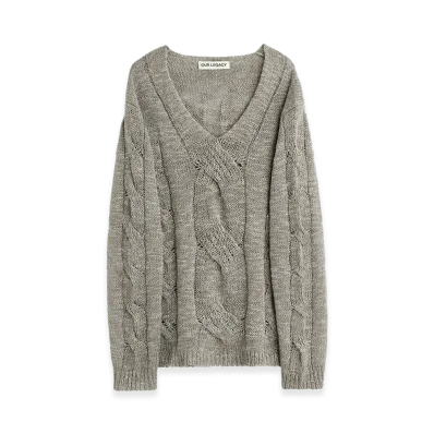 OUR LEGACY Link V-Neck "Tin Shifting Hemp Silk Cable"