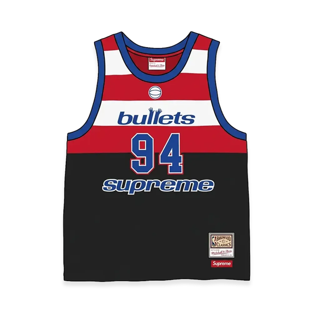Supreme x Mitchell & Ness Teams Basketball Jersey "Black"