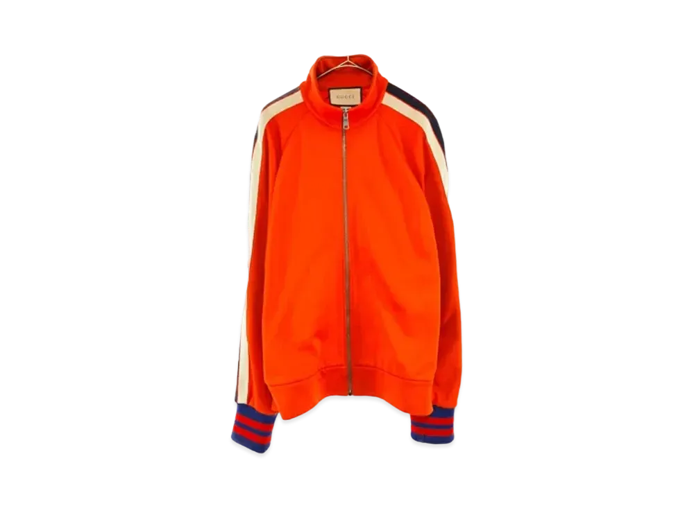 GUCCI Men's Technical Jersey Track Jacket "Orange"