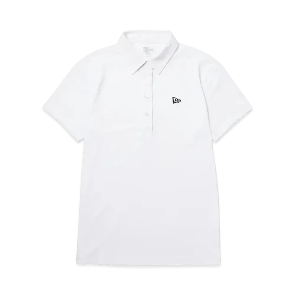 NEW ERA Golf Women's Short Sleeve Polo Shirt Vertical Logo "White"