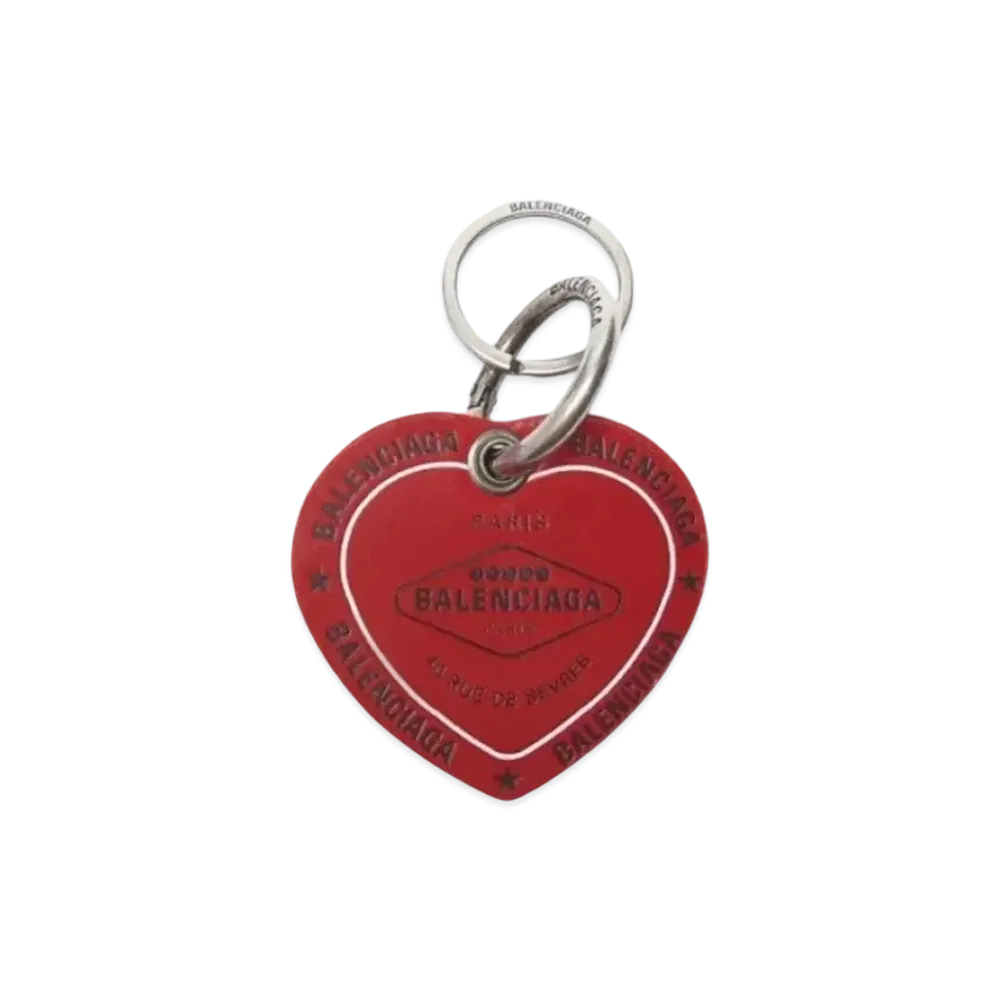 BALENCIAGA Casino Heart-Shaped Key Holder "Red"