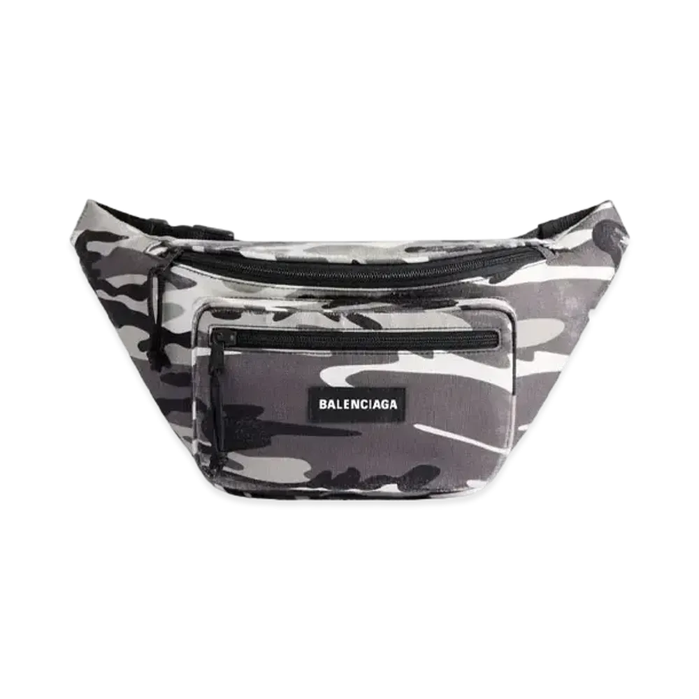 BALENCIAGA Explorer Camo Pattern Belt Bag "Grey"