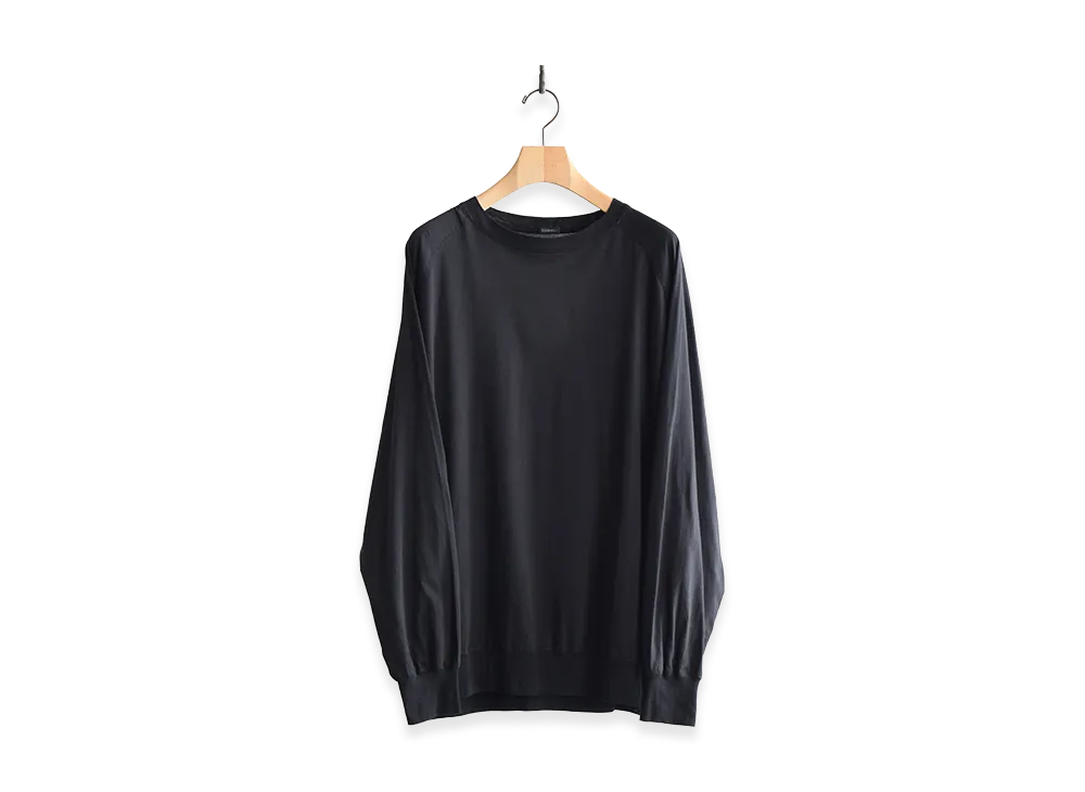 COMOLI Thin Cotton Crew Neck "Black"
