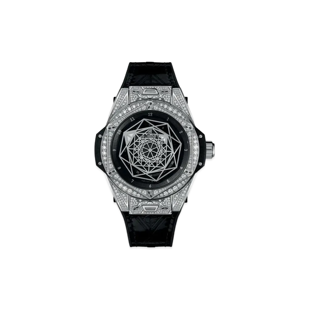 HUBLOT Big Bang Sang Bleu Steel Pave 39mm