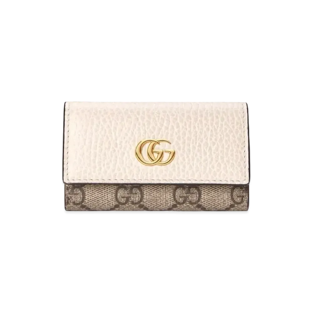 GUCCI GG Marmont Leather Key Case "White"