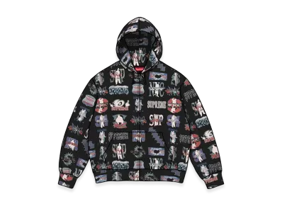 Supreme Flash Zip Up Hooded Sweatshirt "Black"