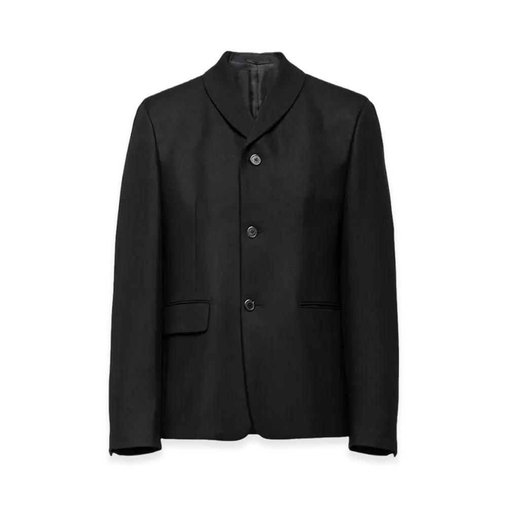 PRADA Single-Breasted Mohair Wool Jacket "Black"