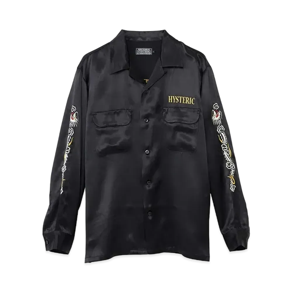 HYSTERIC GLAMOUR Black Panther Embroidery Souvenir Shirt "Black"