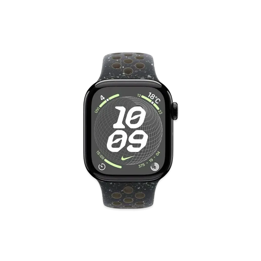 Apple Watch Series 10 GPS Model Jet Black Aluminiumcase Rubber Nike Sportsband "Midnight Sky"