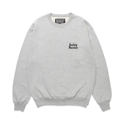 WACKO MARIA Middle Weight Crew Neck Sweat Shirt "Gray"