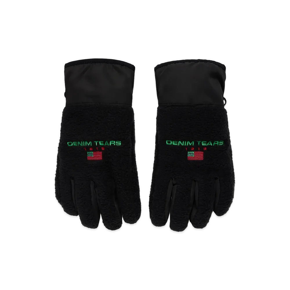 DENIM TEARS DT Flag Fleece Gloves "Black"