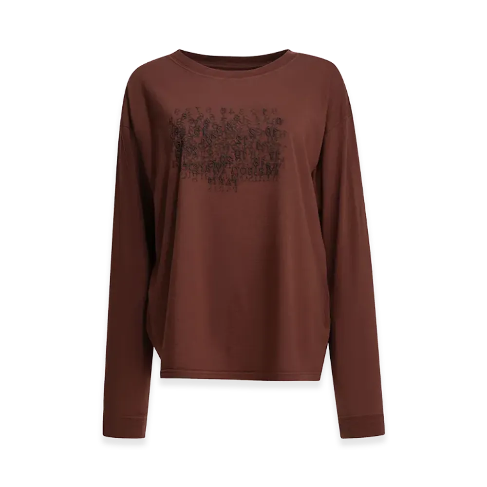 Maison Margiela Women's Crew-Neck T-Shirt With Logo "Bordeaux"
