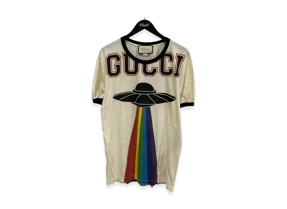 グッチ エンブロイダリー ドラゴン UFO Tシャツ "クリーム"