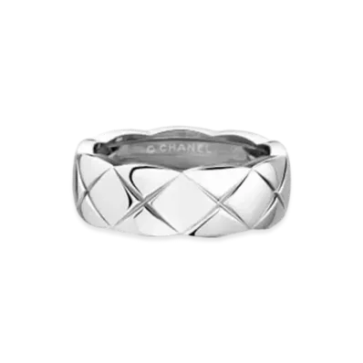 CHANEL Coco Crush Ring Quilted Motif Small Version 18K "White Gold"