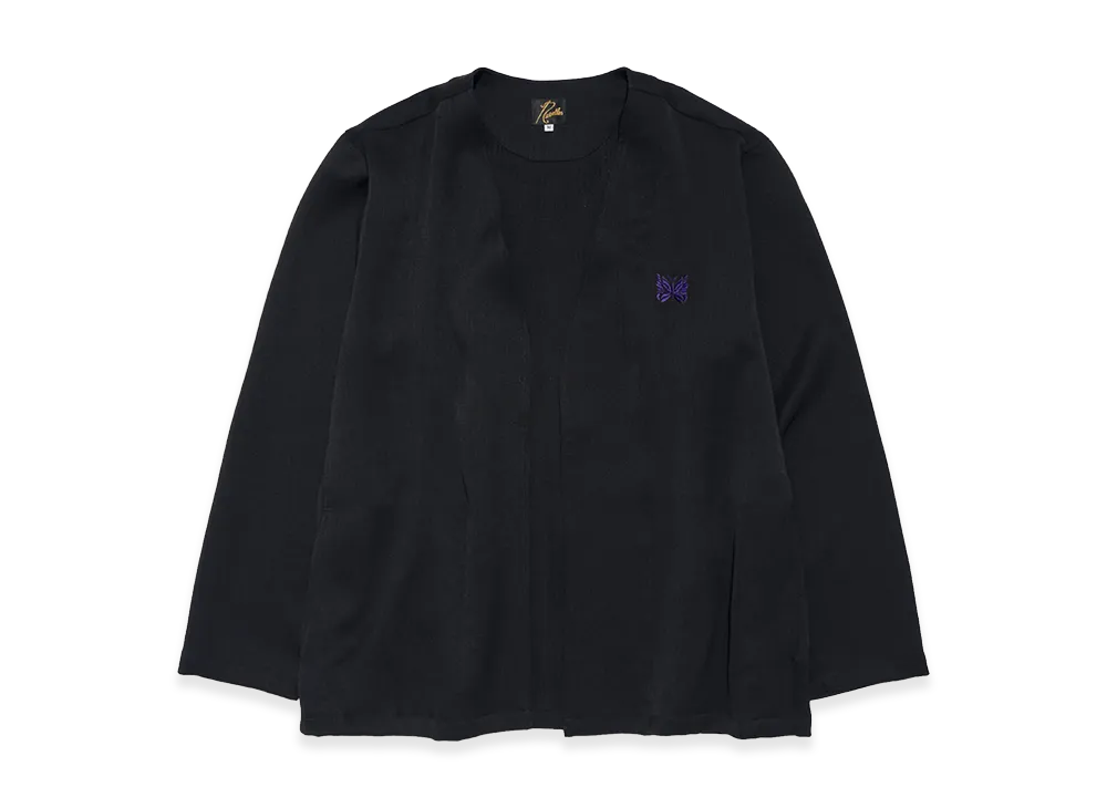 NEEDLES x STUDIOUS Papillon Emb. Cardigan - Art Pique Pleats "Black"