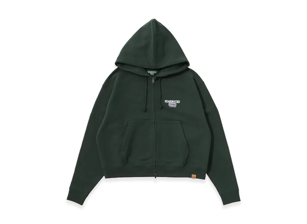 STARBUCKS STAND x BEAMS Logo Zip Hoodie "Green"