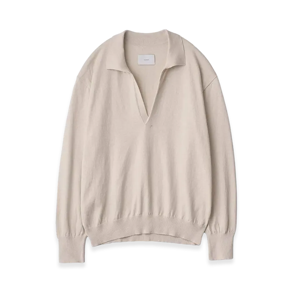ssstein Organic Cotton Knit Skipper Long Sleeve "Ivory"