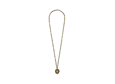 GUCCI Pearl Lion Head Necklace "Gold"