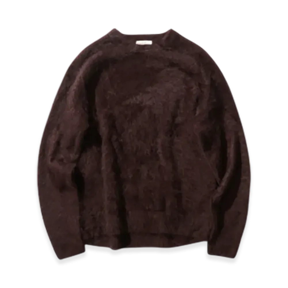 ATON Royal Cashmere Fur Crewneck Sweater "Burgundy"