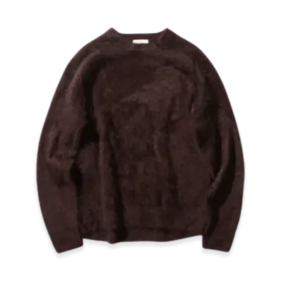 ATON Royal Cashmere Fur Crewneck Sweater "Burgundy"
