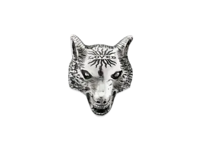 GUCCI Anger Forest Series Wolf Head Silver Ring "Silver"