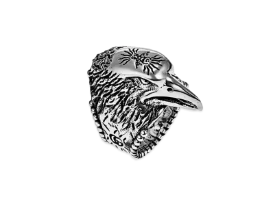GUCCI Anger Forest Series Eagle Head Silver Ring "Silver"