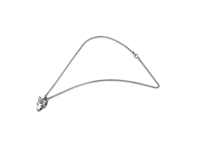 GUCCI Anger Forest Series Wolf Head Silver Necklace "Silver"