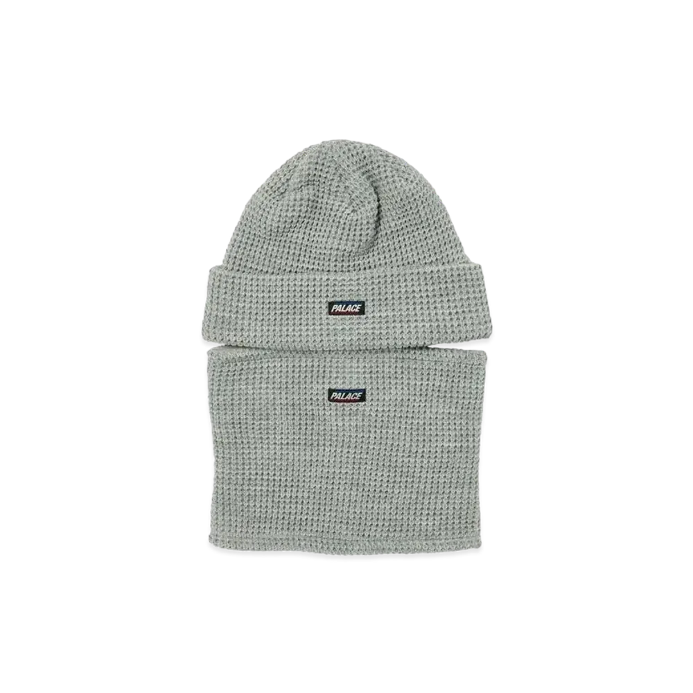 PALACE ZIP OFF FACEMASK BEANIE "Light Grey Marl"