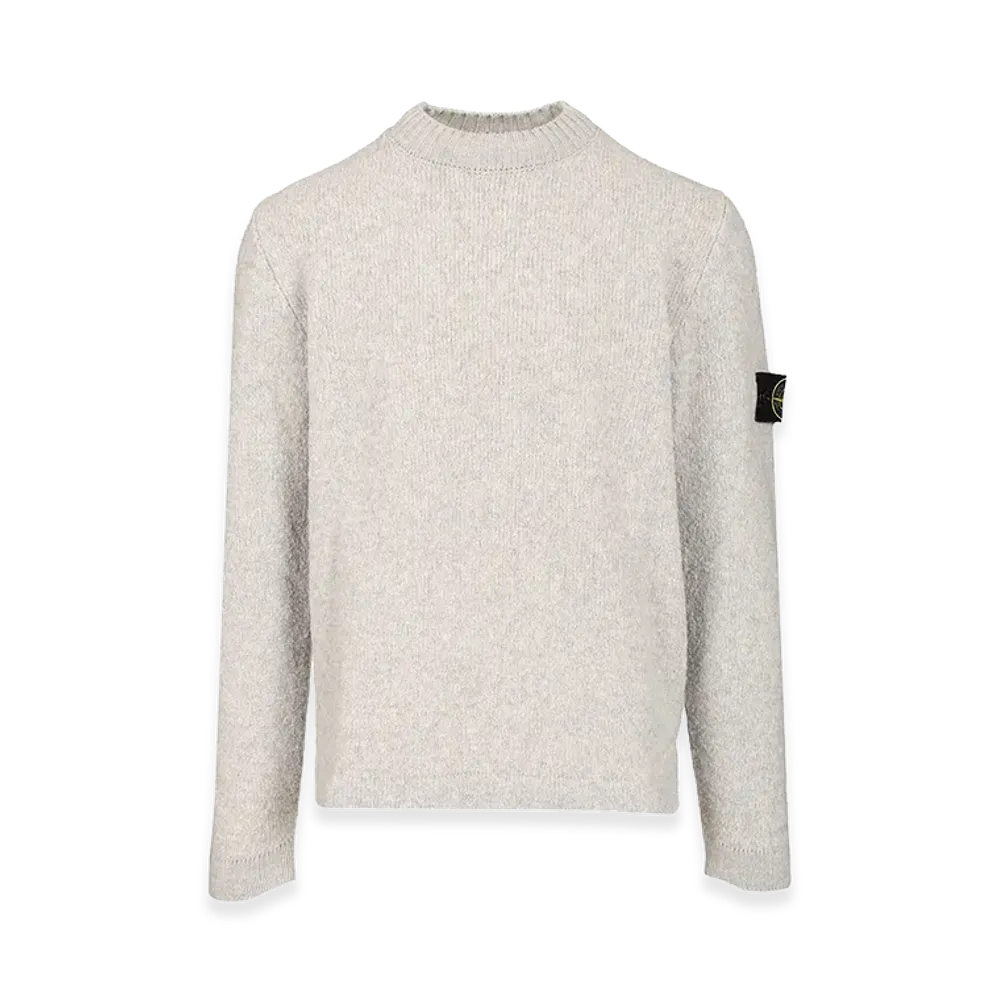 Stone Island Organic Cotton Crew Neck Sweater With English Ribs "Gray"