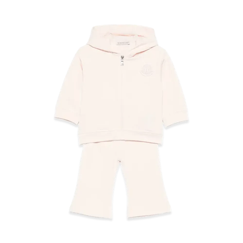 MONCLER Kids Stretch Cotton Tracksuit Set "Pink"