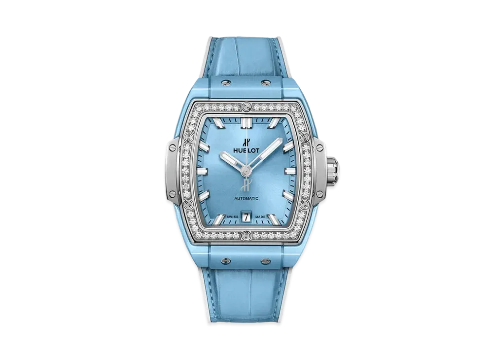 HUBLOT Spirit of Big Bang Light Blue Ceramic Titanium Diamonds 39mm