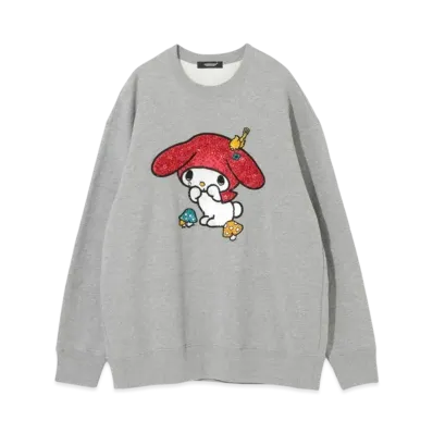 UNDERCOVER x SANRIO Sequins Big Sweatshirt My Melody "Top Gray"