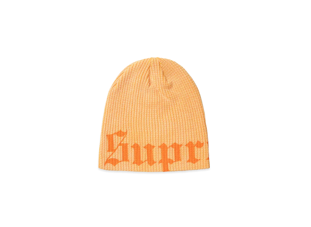 Supreme Old English Printed Beanie (26SS) "Light Orange"