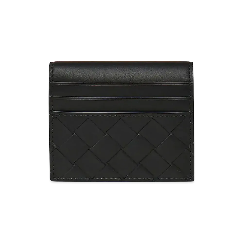 Bottega Veneta Intrecciato Leather Card Holder "Black"