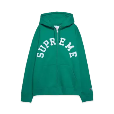 Supreme x Champion Zip Up Hooded Sweatshirt "Green"