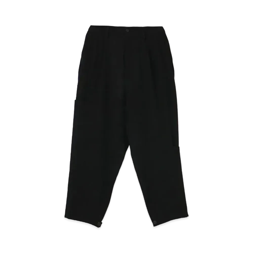 Yohji Yamamoto Pour Homme ARMY GABARDINE SIDE BUTTON OPEN PANTS "Black"