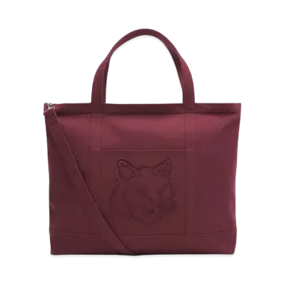 Maison Kitsune Fox Head Xl Tote "Redstar"