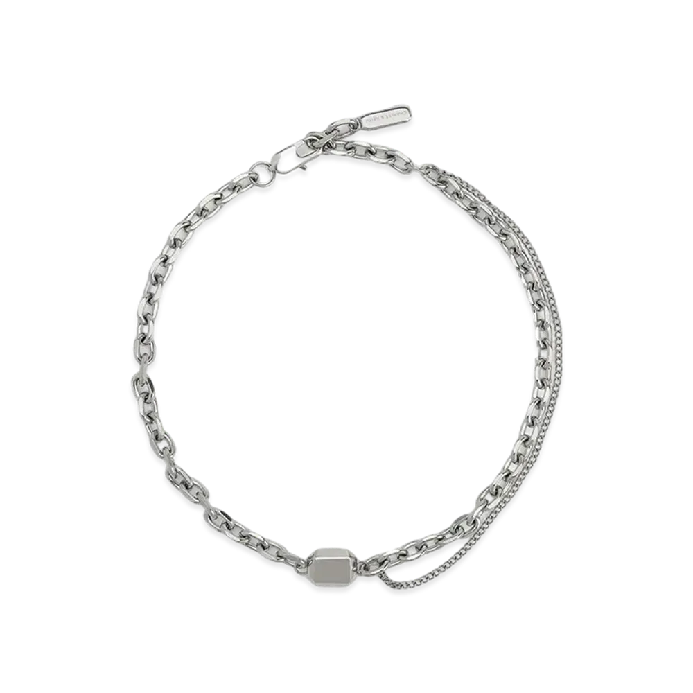 CHARLES & KEITH Kizaia Double Chain Link Choker Necklace "Silver"
