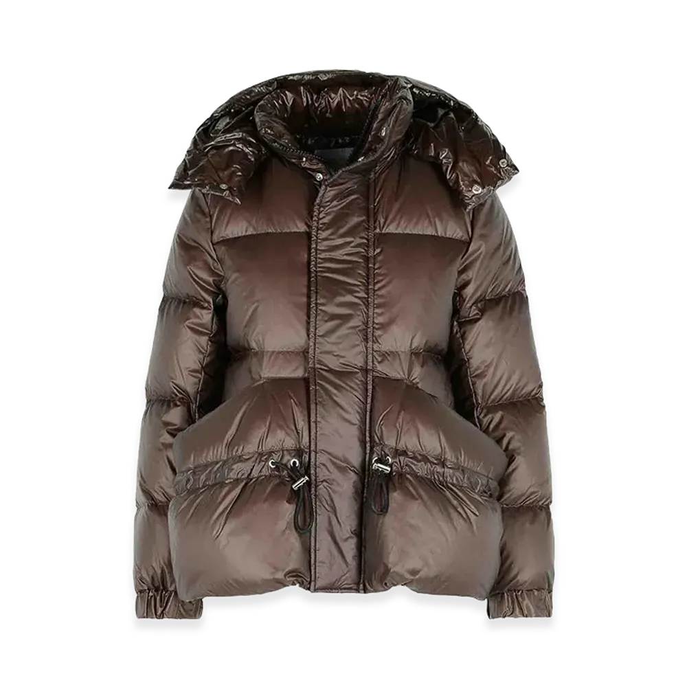 sacai Women's Quilted Nylon Down Jacket "Brown"