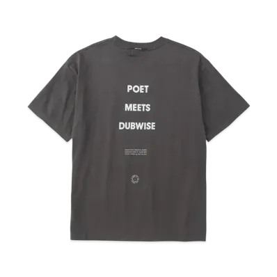 POET MEETS DUBWISE PMD Logo Heavy Weight Drop Shoulder T-Shirt "Sumi"