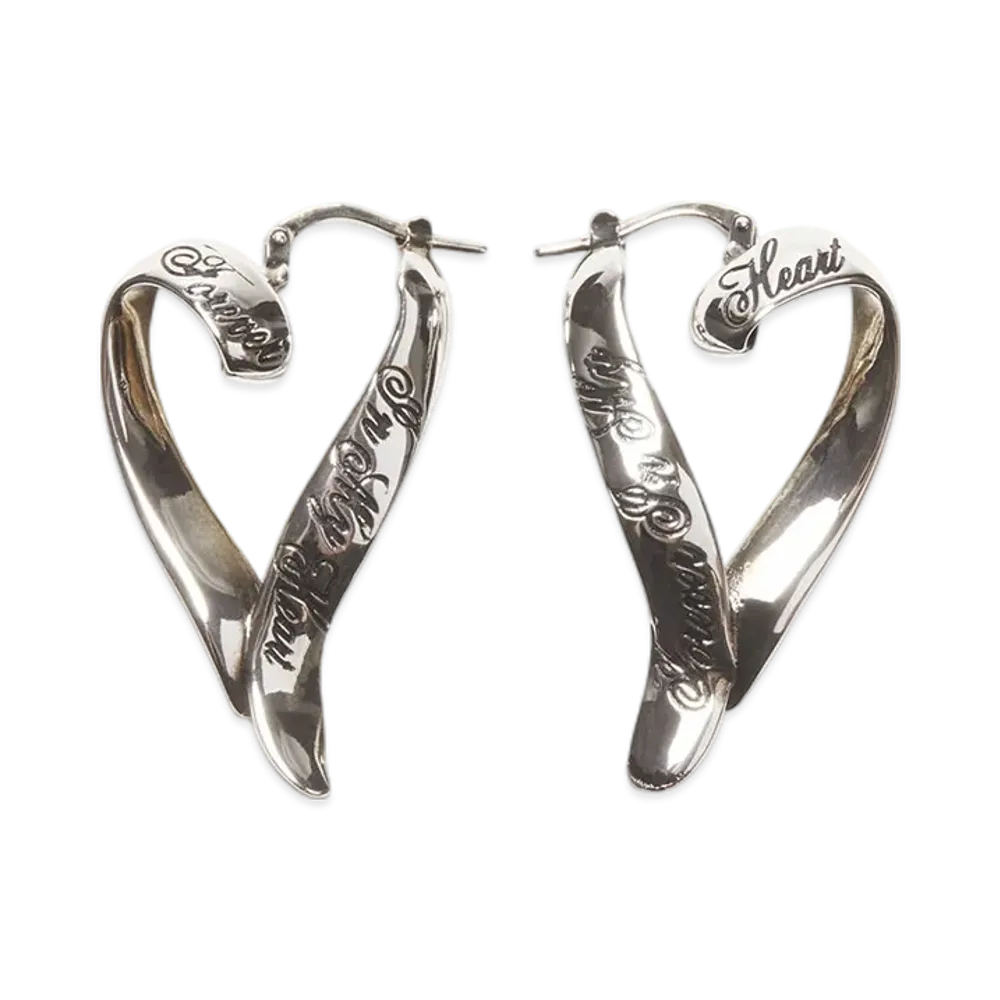 Acne Studios Heart Hoop Earrings "Rose Copper"