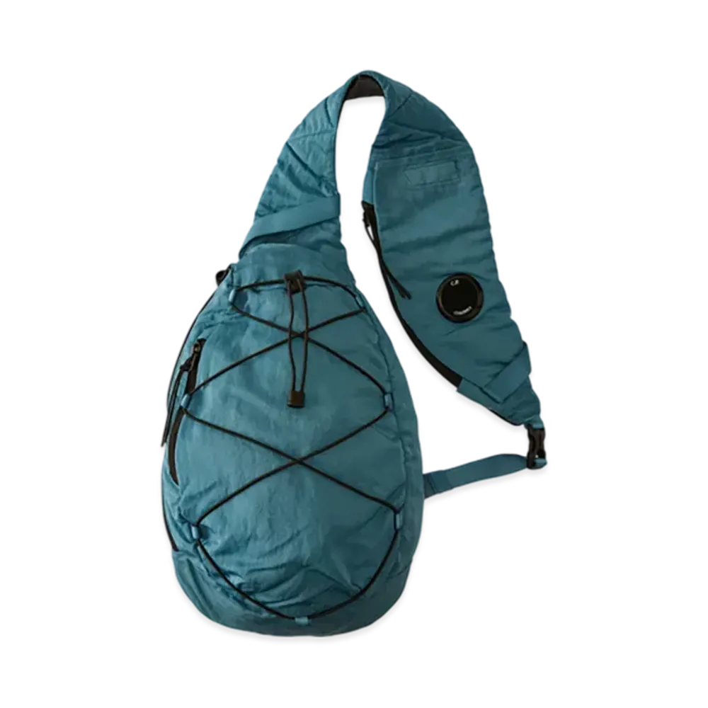C.P. Company Nylon B Lens Crossbody Rucksack "Aegean Blue Light Blue"