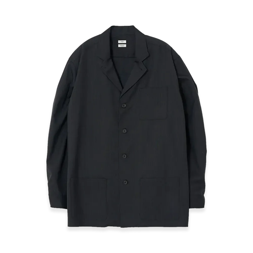 YOKE Wool Tropical Shirt Jacket "Charcoal"