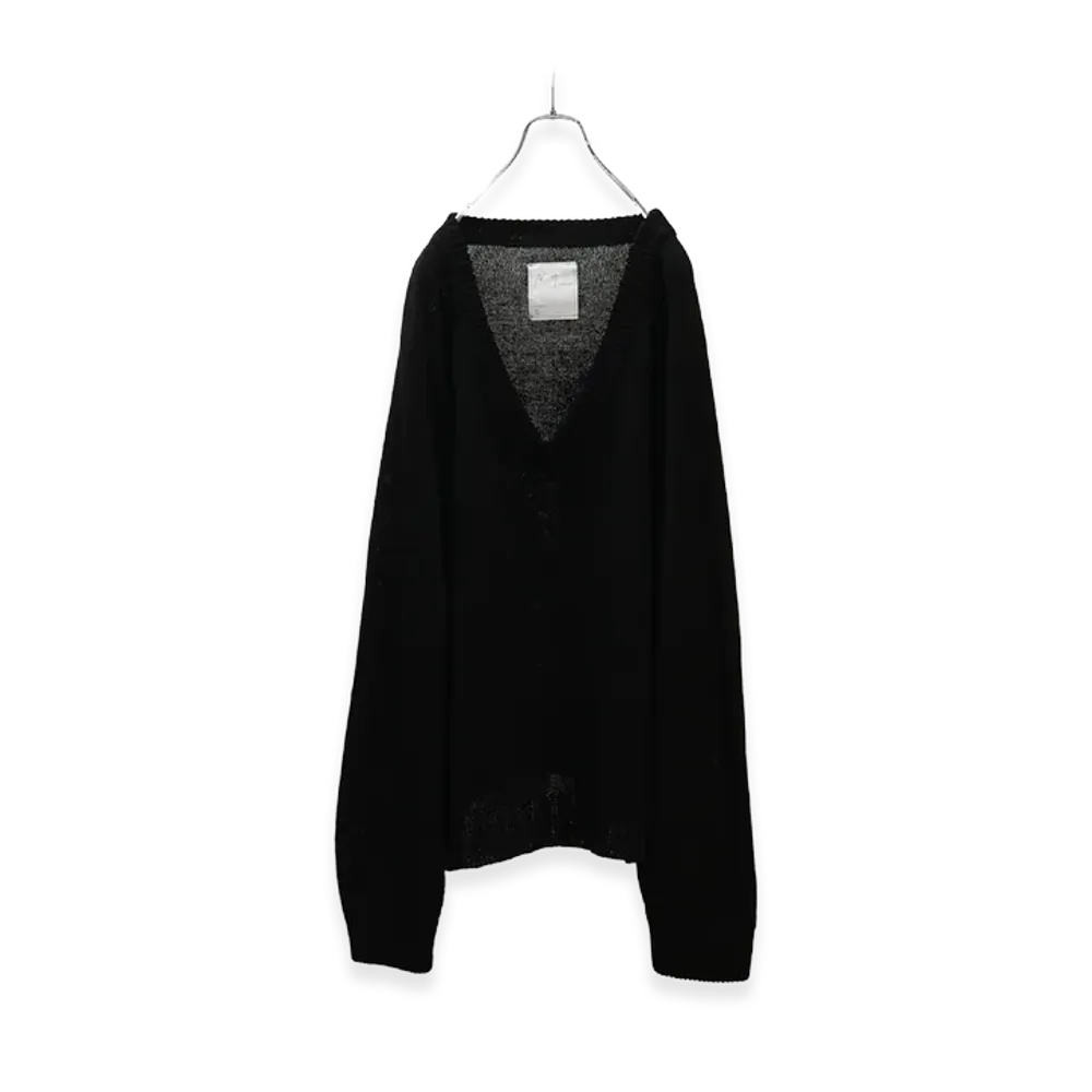 ANCELLM Uv Neck Knit "Black"