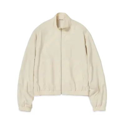 AURALEE Super Fine Tropical Wool Zip Blouson "Ivory Beige"
