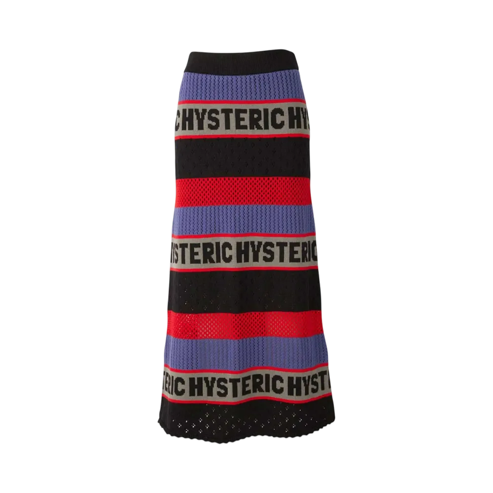 HYSTERIC GLAMOUR Logo Border Skirt "Black"