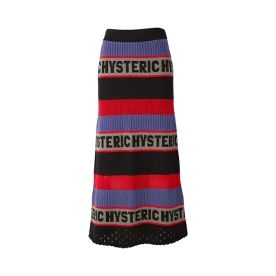 HYSTERIC GLAMOUR Logo Border Skirt "Black"