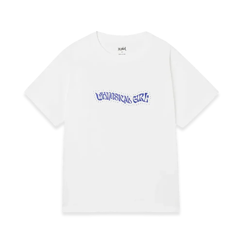X-Girl Women's Rhinestone And Butterfly Logo S/S Tee "White"