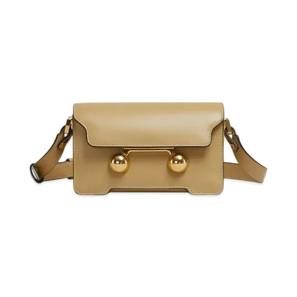 Marni Leather Trunkaroo Mini Shoulder Bag "Nomad/Beige"